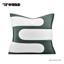 Fabirc and Leather Square Cushion F342