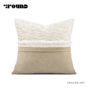 Fabirc and Leather Square Cushion F391