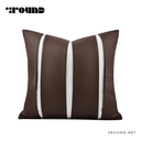 Fabirc and Leather Square Cushion F409