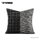 Fabirc and Leather Square Cushion F422