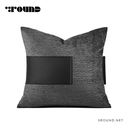 Fabirc and Leather Square Cushion F446