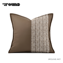 Fabirc and Leather Square Cushion F457