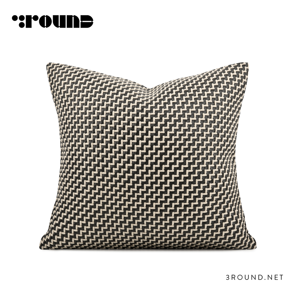 Fabirc and Leather Square Cushion F888