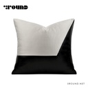Fabric and Leather Square Cushion F535