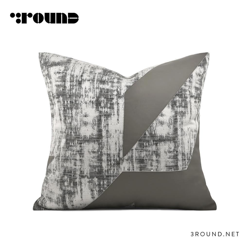 Fabirc and Leather Square Cushion F671