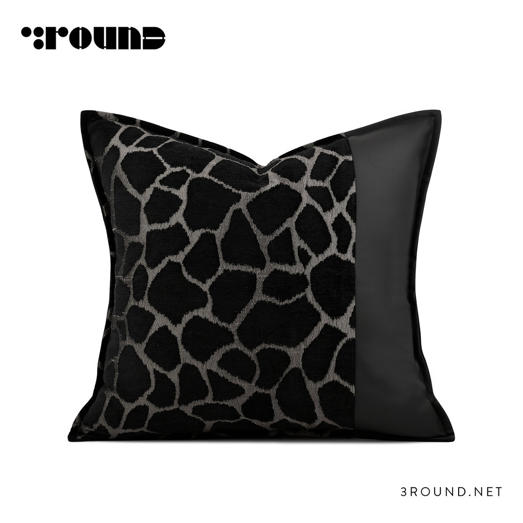 Fabirc and Leather Square Cushion F683