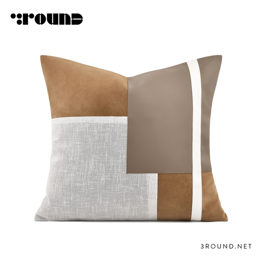 Fabirc and Leather Square Cushion F300