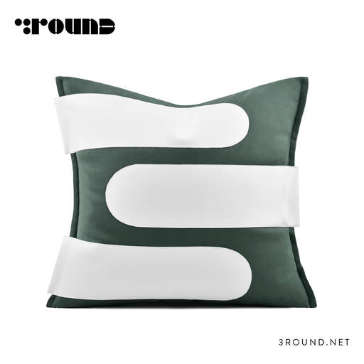 Fabirc and Leather Square Cushion F342