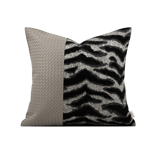 Fabirc and Leather Square Cushion F447