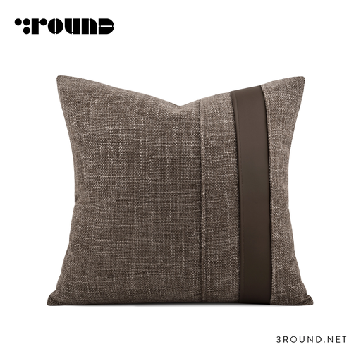 Fabirc and Leather Square Cushion F827