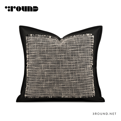 Fabirc and Leather Square Cushion F884