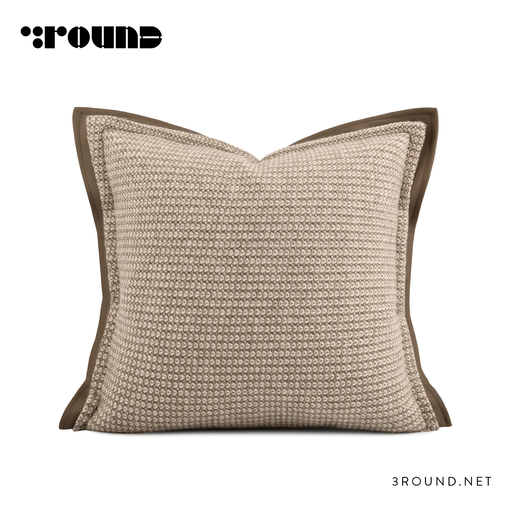 Fabirc and Leather Square Cushion F941