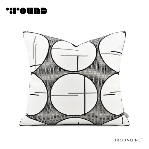 Fabirc and Leather Square Cushion F608