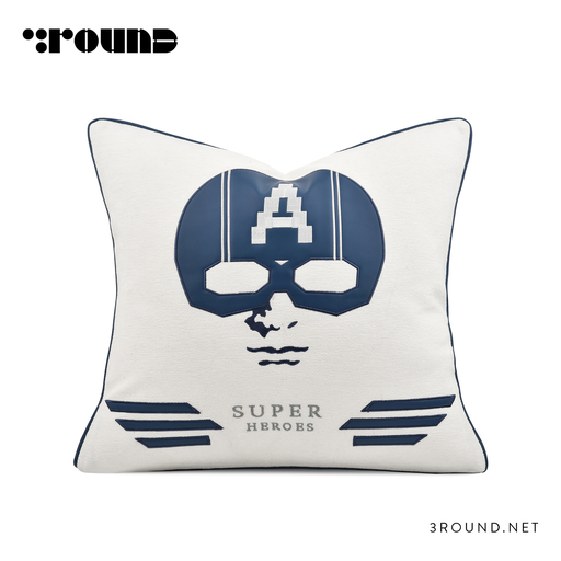 Fabirc and Leather Square Cushion F622