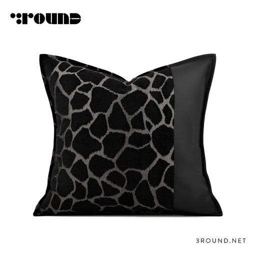 Fabirc and Leather Square Cushion F683